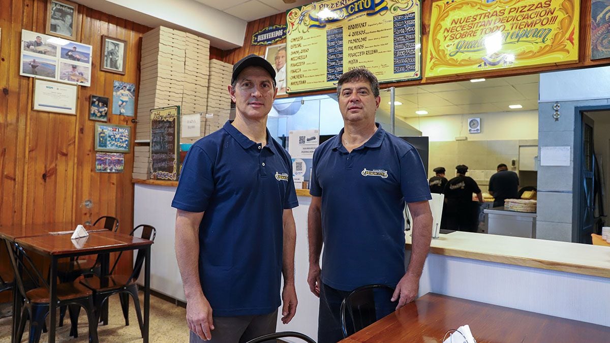 Seis décadas entre el mostrador y el horno: la pizzería neuquina que Horacio y Claudio aprendieron a querer de chicos